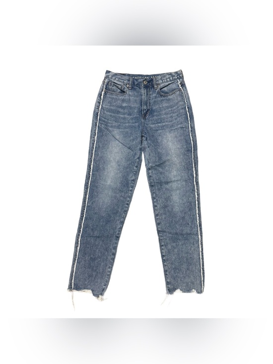 American Eagle Outfitters Denim - American Eagle Mom Jean Women's 2 Denim Raw Hem Straight Leg Light Wash Casual